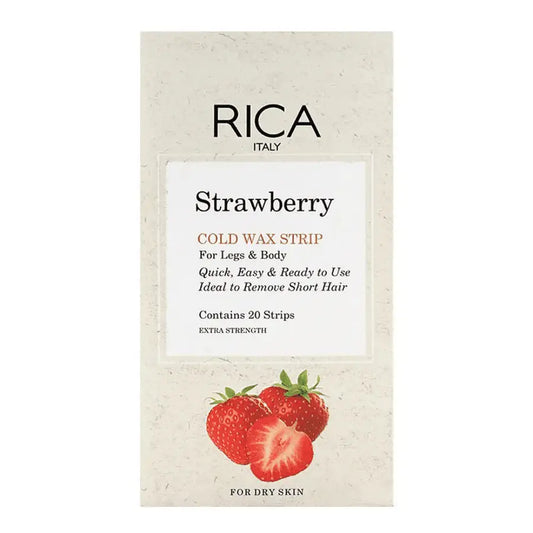 RICA Strawberry Cold Waxing 20 Strips for Legs & Body