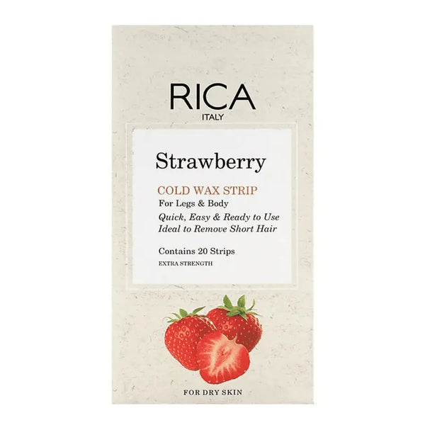 RICA STRAWBERRY COLD WAXING 20 STRIPS FOR LEGS &amp; BODY