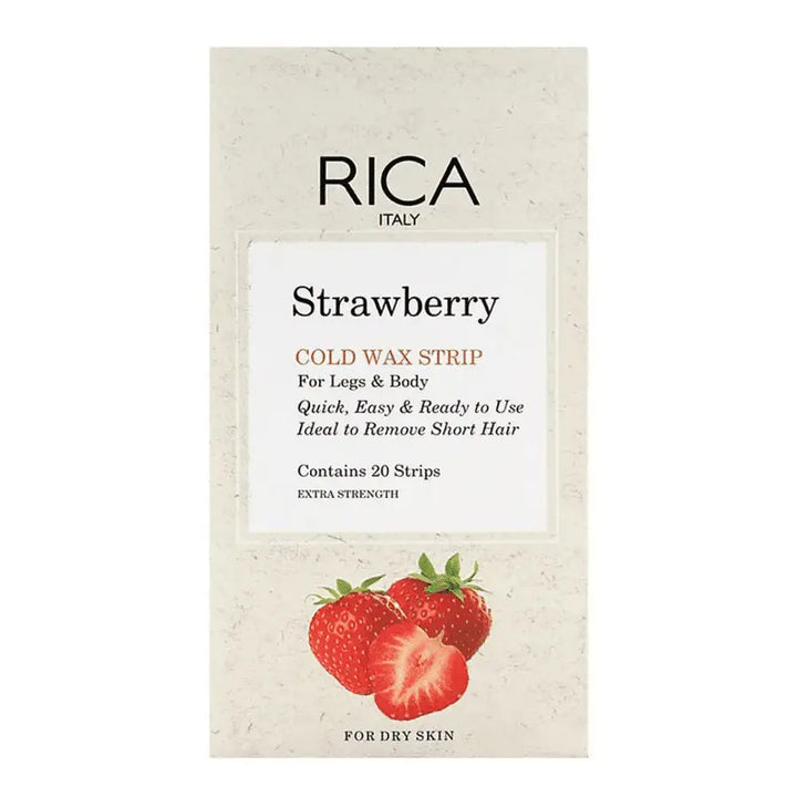 RICA STRAWBERRY COLD WAXING 20 STRIPS FOR LEGS &amp; BODY