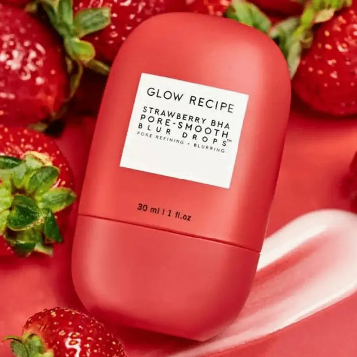 GLOW RECIEPE STRAWBERRY BHA PORE SMOOTHING BLUR DROPS SERUM 