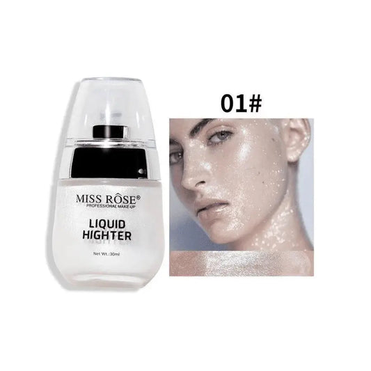 Miss Rose Liquid Highlighter Shade M1 30ml — champagne-gold buildable glow