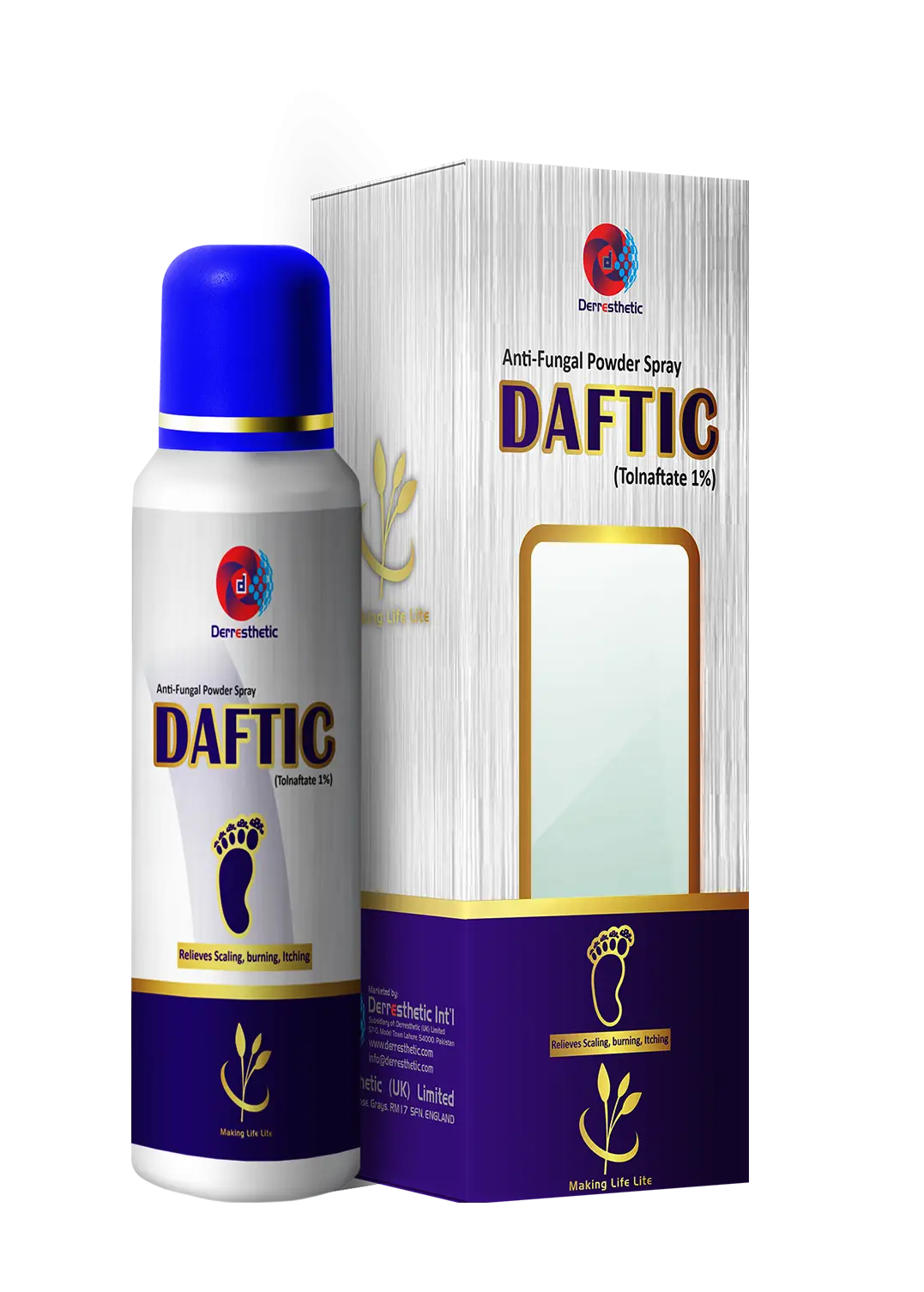 Daftic Tolnaftate 1% Anti-Fungal Powder Spray – Athlete’s Foot & Ringworm Relief