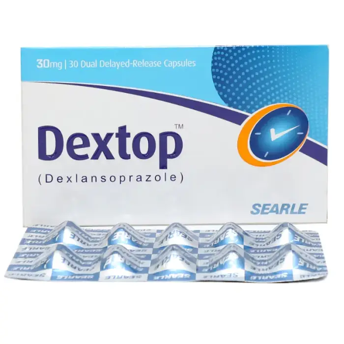 Dextop 30mg Capsule (Dexlansoprazole) — 24-Hour PPI for Acid Reflux & GERD