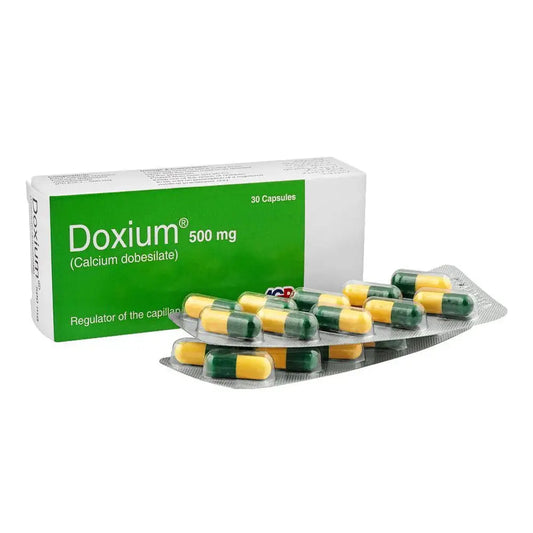 Doxium Capsules 500mg — Calcium Dobesilate for Piles & Venous Insufficiency – Available in Pakistan