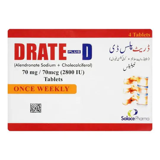 Drate Plus D 70mg Tablet – Osteoporosis Treatment & Bone Health 01
