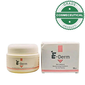 E-Derm Cream 90g paraffin and glycerin formula packaging detail