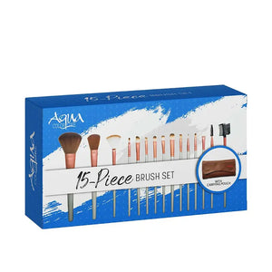 Aqua color line 15 pieces Brush Set.