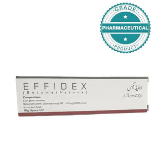 Effidex Cream 15g corticosteroid tube — back label