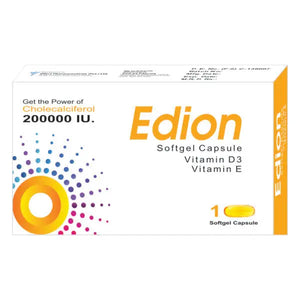 Edion Softgel Capsule – Vitamin D3 200,000 IU & Vitamin E for Bone & Immune Health