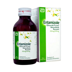 Entamizole 90ml Suspension (Diloxanide Furoate & Metronidazole) - Treat Amoebiasis & Giardiasis