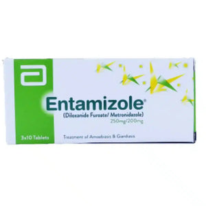 Entamizole Tablets 250mg/200mg (Diloxanide Furoate/Metronidazole) | 30 Tablets | - Abbott | derma.pk