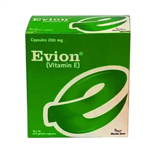 Evion Capsules 200mg – Vitamin E for Skin, Hair, and Muscle Health