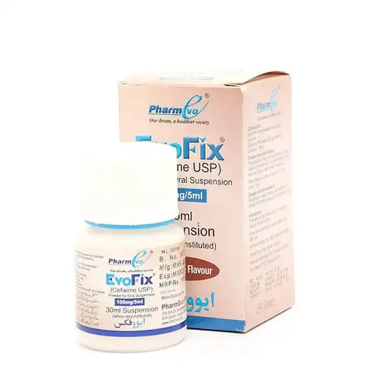 Evofix Suspension (Cefixime 100mg/5ml) | derma.pk