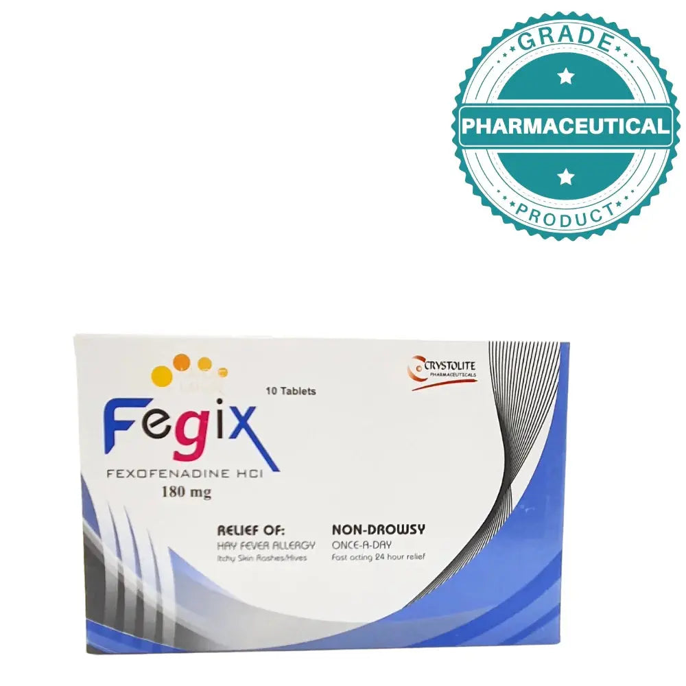 Fegix Tablets 180mg Fexofenadine strip detail