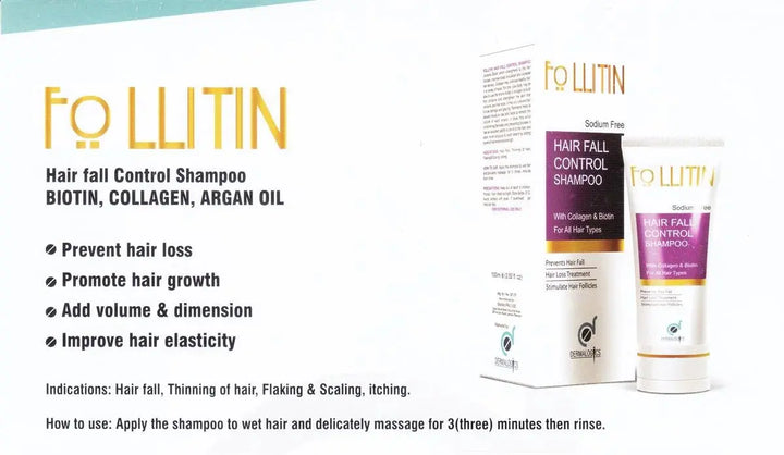 Anti Fall Hair Shampoo: Follitin Sodium-Free Formula with Biotin Dermalogics