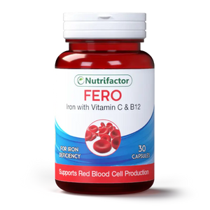 Nutrifactor Fero iron supplement bottle for iron deficiency