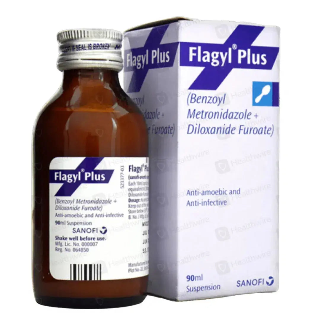 Flagyl Plus 90ml Suspension (Diloxanide Furoate/Metronidazole) - Sanofi-Aventis | derma.pk