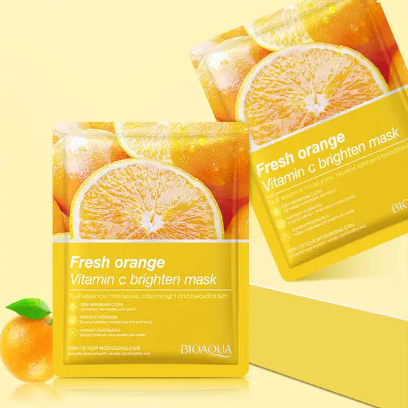 BioAqua Vitamin C Brighten Facial Mask – Hydrating & Skin Illuminating Mask Bioaqua
