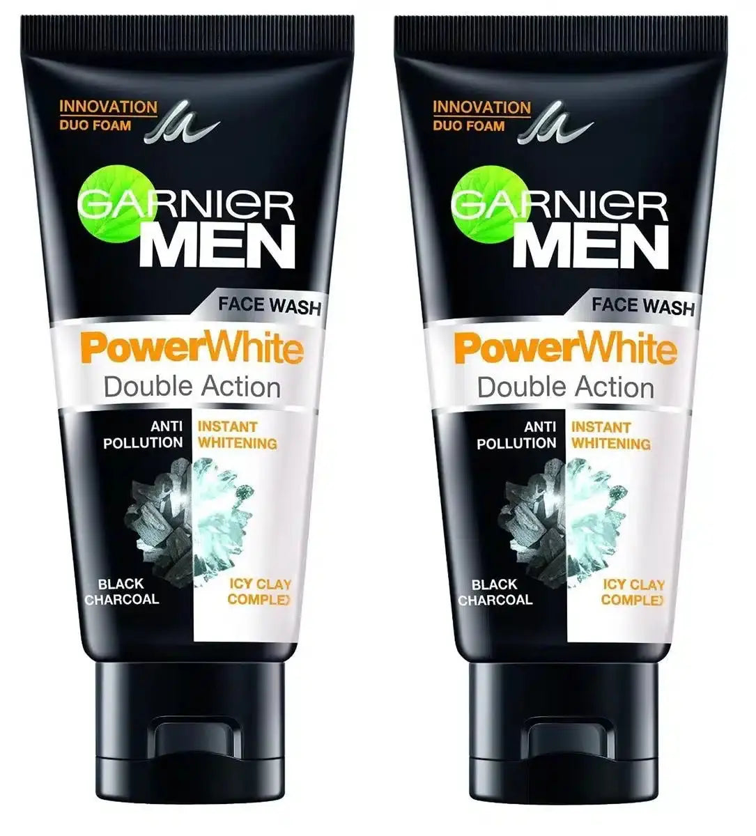 Garnier Men Power White Double Action Face Wash 50ml front view — oil control for men