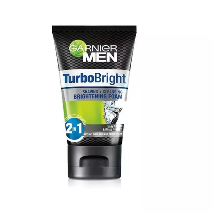 GARNIER MEN TURBO BRIGHT 2-IN-1 BRIGHTENING FACE WASH AND SHAVING FOAM 50ml Gernier