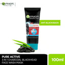 Garnier Skin Active 3-in-1 Charcoal Blackhead Face Wash Mask & Scrub 100ml photo 1