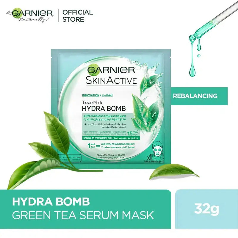 Garnier Skin Active Hydra Bomb Green Tea Tissue Face Mask 28g