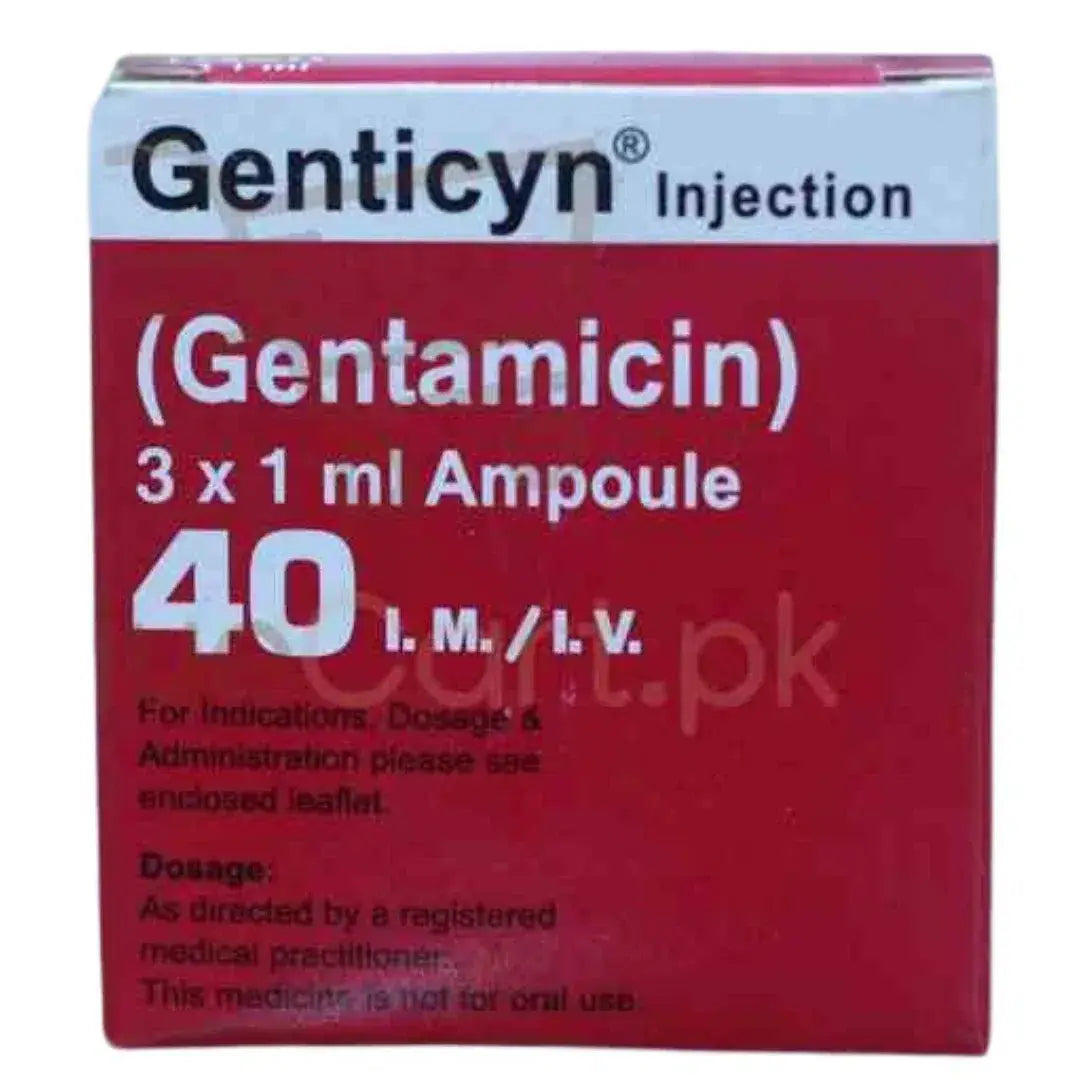 Genticyn IM/IV Injection 40mg (1 Box = 3 Ampoules) - Ray Pharma | derma.pk