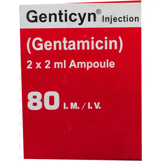 Genticyn IM/IV Injection 80mg (2 Ampoules) - Ray Pharma | derma.pk