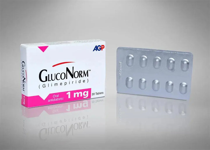 GLUCONORM 1MG Tablet - Glimepiride for Blood Sugar Control AGP