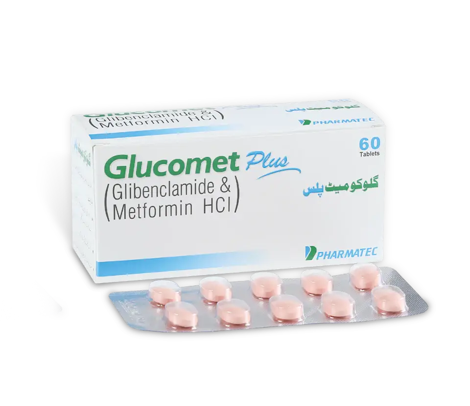 Glucomet Plus 5/500mg Tablets — Glibenclamide Metformin for Type 2 Diabetes Control