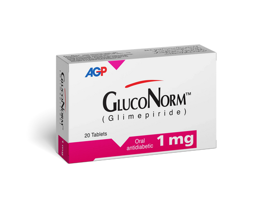 GLUCONORM 1MG Tablet - Glimepiride for Blood Sugar Control