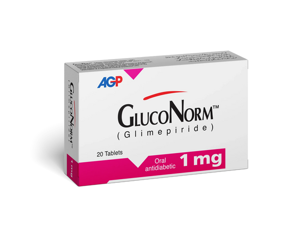 GLUCONORM 1MG Tablet - Glimepiride for Blood Sugar Control AGP