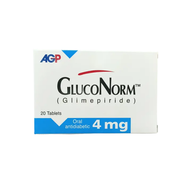 GLUCONORM 4MG Tablet - Glimepiride for Blood Sugar Control AGP