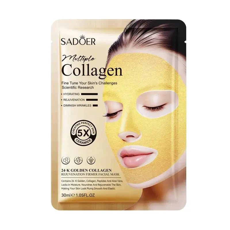 SADOER 24K Golden Collagen Rejuvenation Firmer Facial Sheet Mask 30ml
