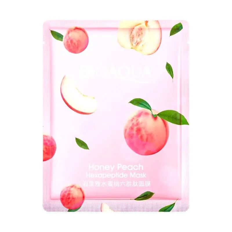 BIOAQUA Honey Peach Hexapeptide Moisturizing Face Sheet Mask 25g