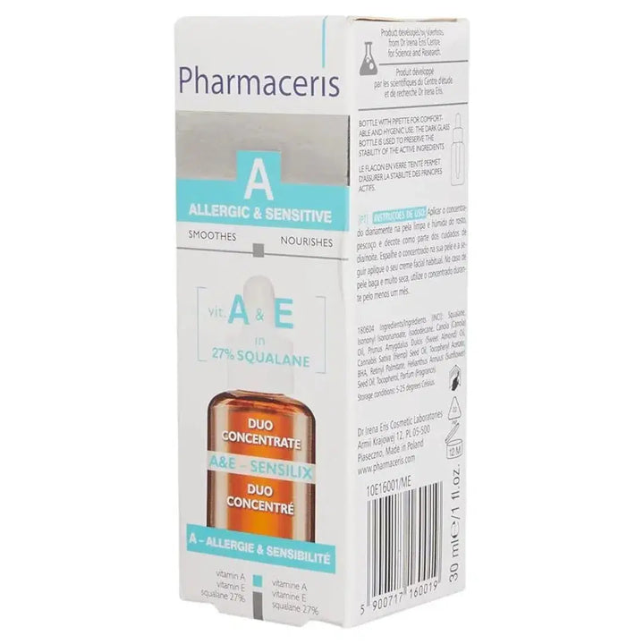 PHARMACERIS A A&E Sensilix Duo Concentrate Vitamins A & E (30ml) | For Sensitive Skin | derma.pk pharmaceris