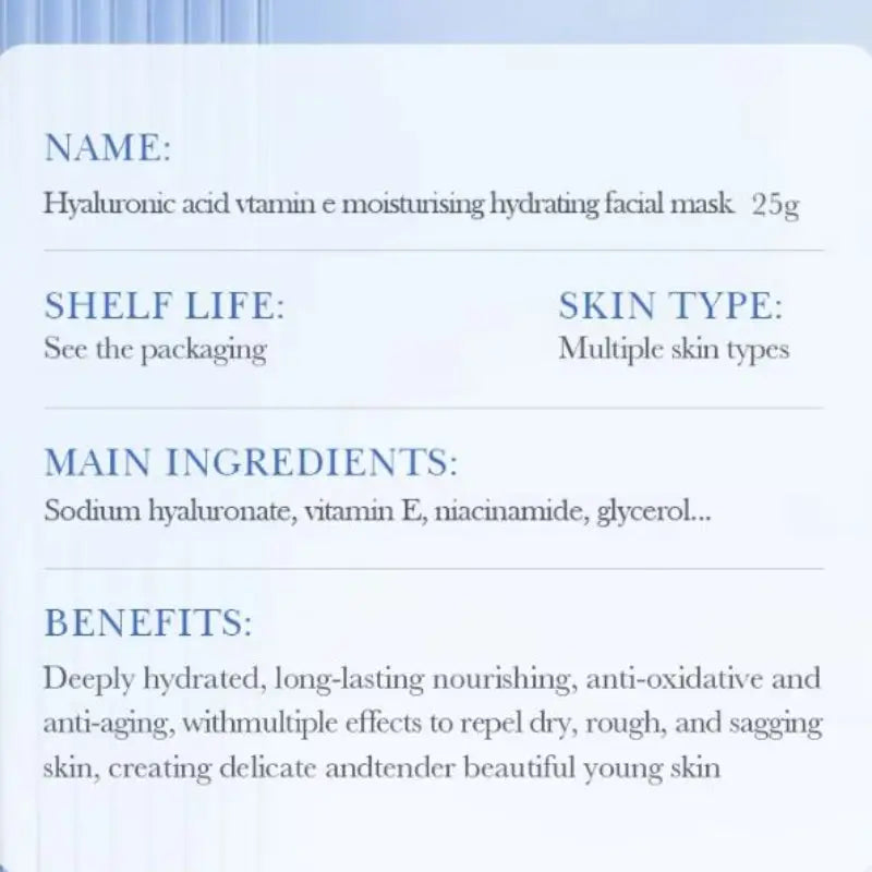 BioAqua Hyaluronic Acid + Vitamin E Mask – usage and benefits