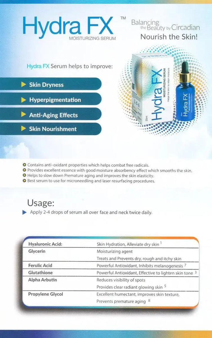 HYDRA FX MOISTURIZING SERUM 20ml Helix pharma