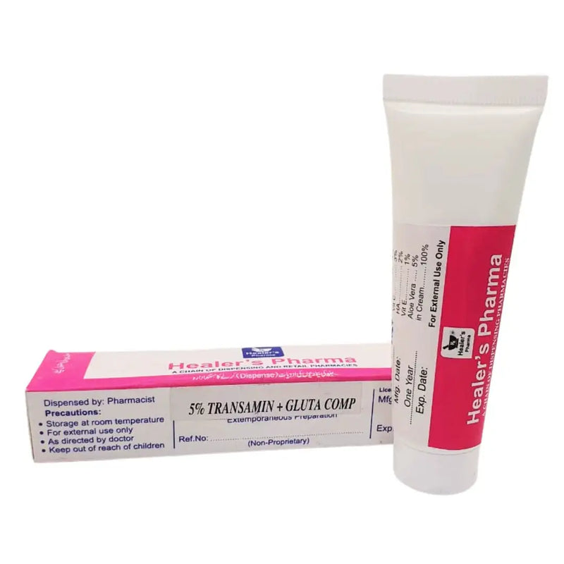 Healers Pharma 5% Tranexamic & Glutathione Skin Brightening Cream 15g