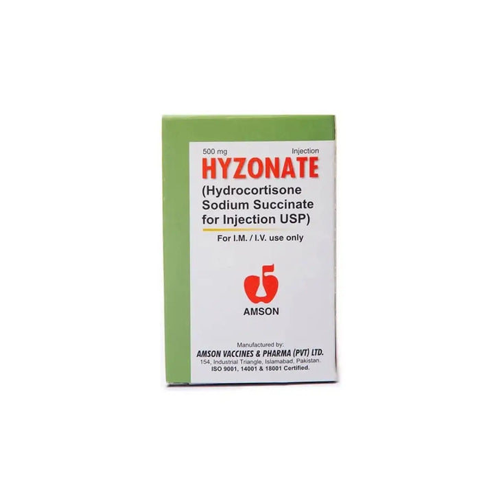 Hyzonate 500 mg Injection (Hydrocortisone Sodium Succinate)01
