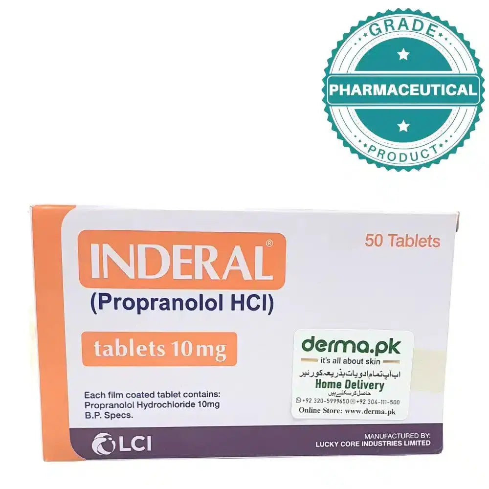 Inderal 10mg Tablets (Propranolol) - Order Online at derma.pk