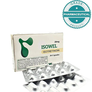 Isowel 20mg isotretinoin capsule blister pack by Dermalogics – View Product Detail