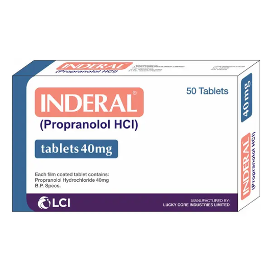Inderal 40mg Tablets — Propranolol Blood Pressure & Heart Medicine – Available in Pakistan