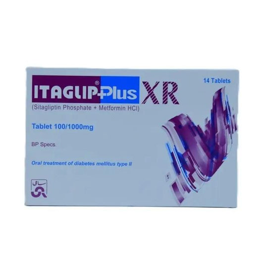 Itaglip Plus XR 100/1000mg Tablet — Sitagliptin Metformin Extended Release Diabetes
