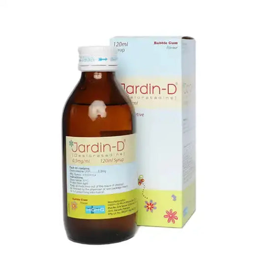 Jardin D Syrup 120ml – Loratadine + Pseudoephedrine for Allergy & Congestion – Available in Pakistan