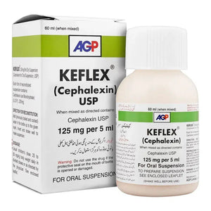 Keflex 60ml Suspension 125mg/5ml (Cephalexin) AGP Pharma | derma.pk