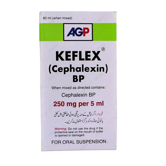 Keflex 60ml Suspension 250mg (Cephalexin) - AGP Pharma | derma.pk