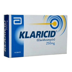Klaricid Tablets 250mg (Pack of 10) - Clarithromycin for Bacterial Infections - derma.