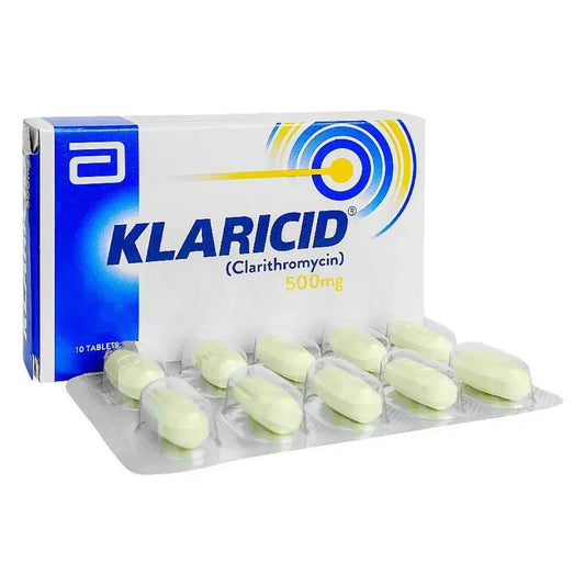 Klaricid Tablets 500mg (Pack of 10) - Clarithromycin for Bacterial Infections - derma.pk