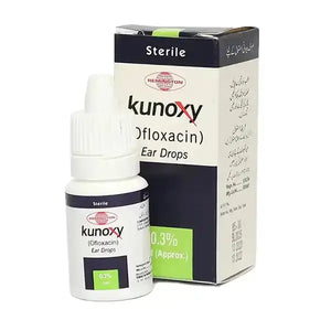 Kunoxy 0.3% Ear Drops 5ml – Ofloxacin Antibiotic for Bacterial Ear Infections – Available in Pakistan